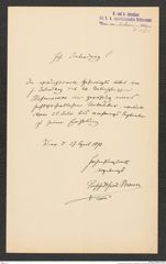 k.k. naturhistorisches Hofmuseum, Intendanzakten 1885-1896 (Hauer), Aktenzahl Z.222/1893, Seite 63